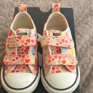 Converse Kids Shoes with Heart Pattern - Multicolor